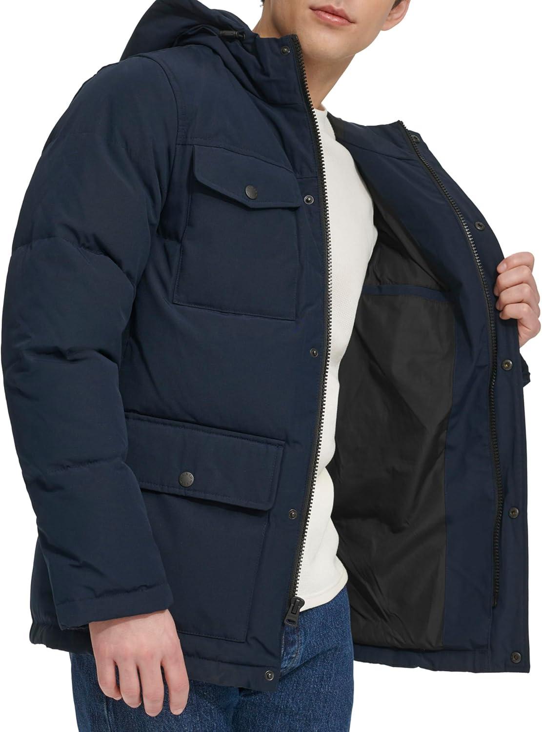imageLevis Mens Arctic Cloth Quilted Performance ParkaNavy