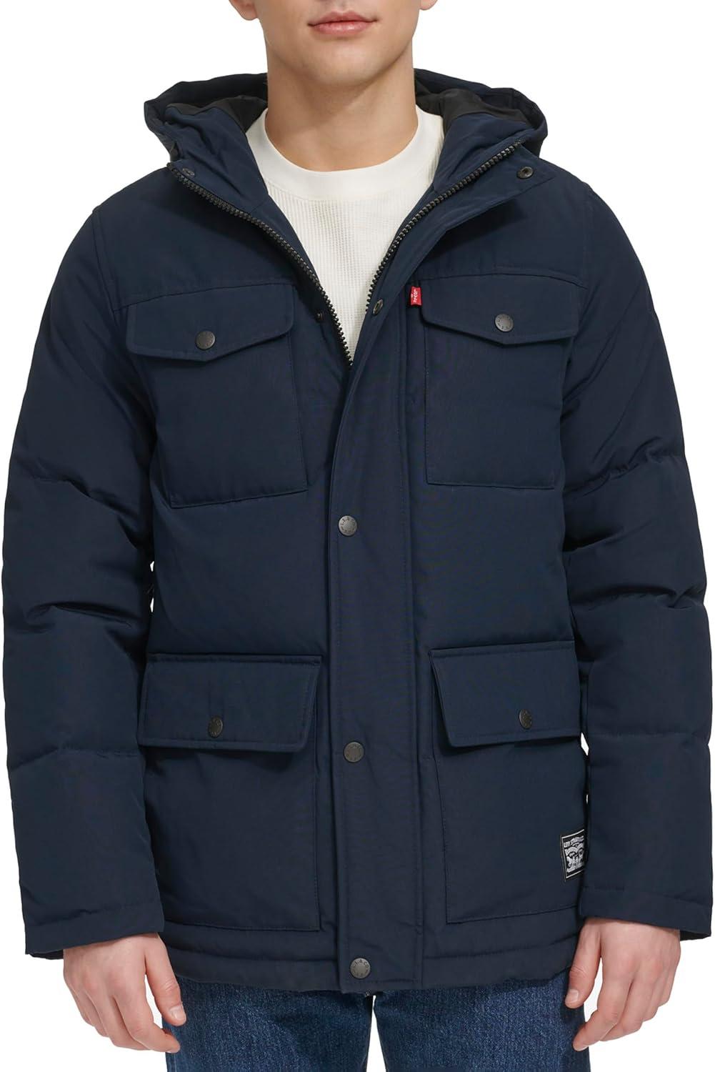 imageLevis Mens Arctic Cloth Quilted Performance ParkaNavy