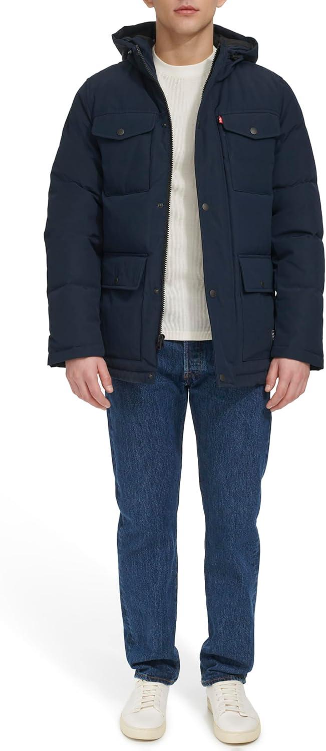 imageLevis Mens Arctic Cloth Quilted Performance ParkaNavy