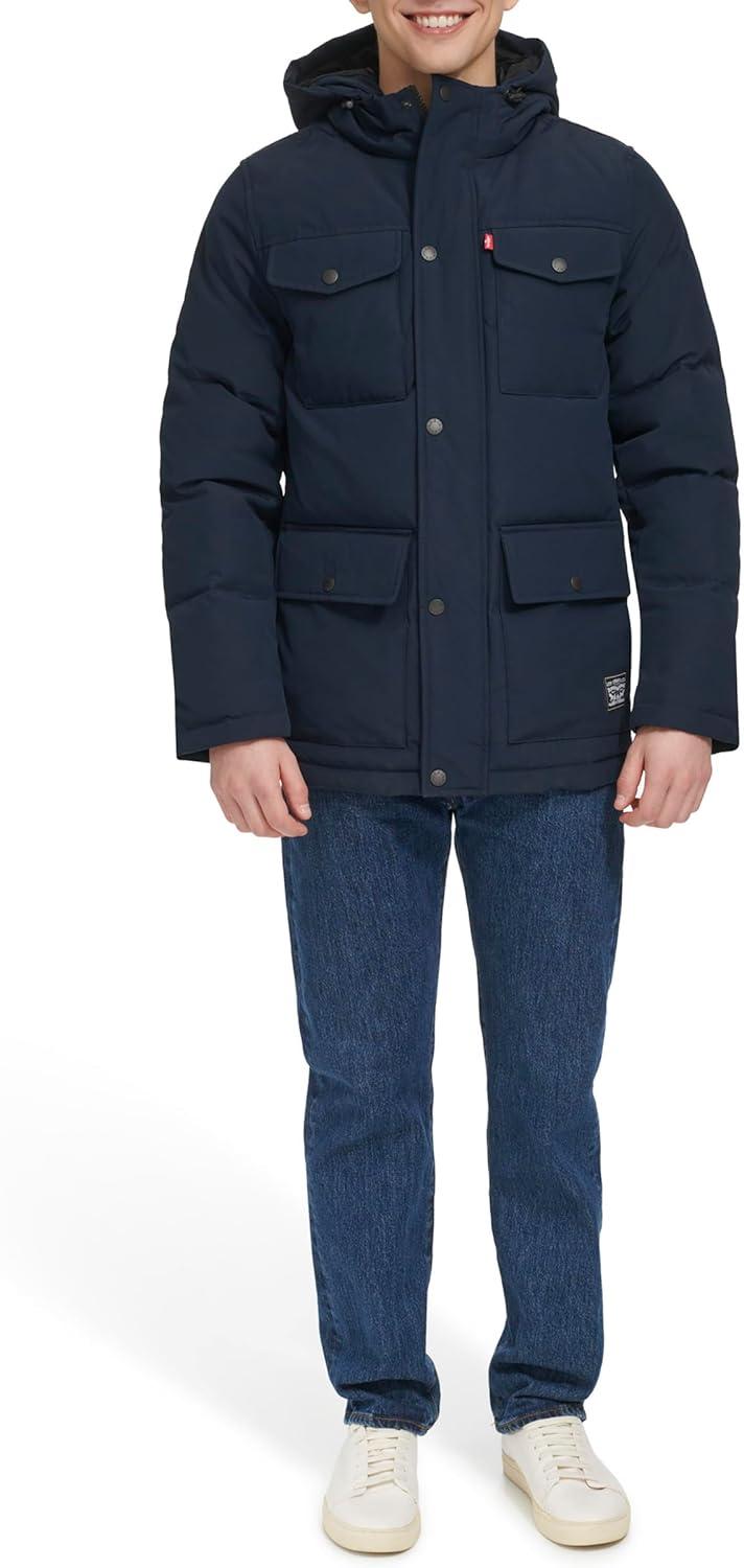 imageLevis Mens Arctic Cloth Quilted Performance ParkaNavy