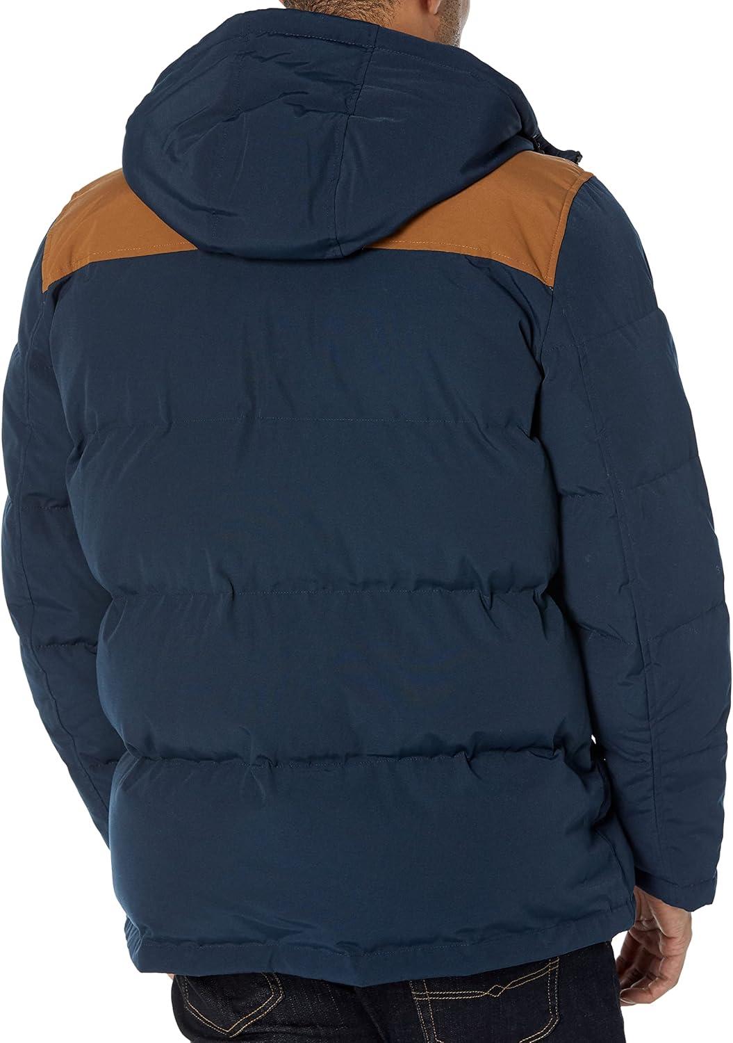 imageLevis Mens Arctic Cloth Quilted Performance ParkaNavyWorker Brown