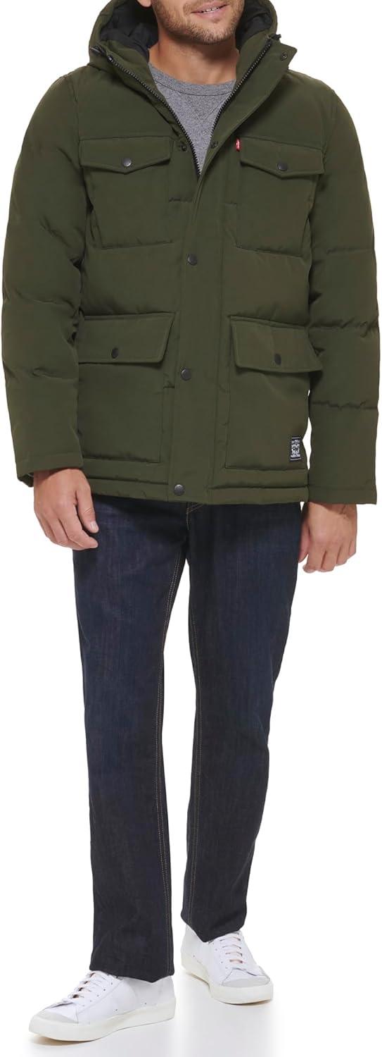 imageLevis Mens Arctic Cloth Quilted Performance ParkaOlive
