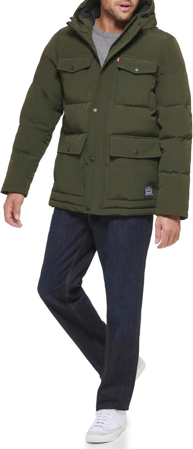 imageLevis Mens Arctic Cloth Quilted Performance ParkaOlive