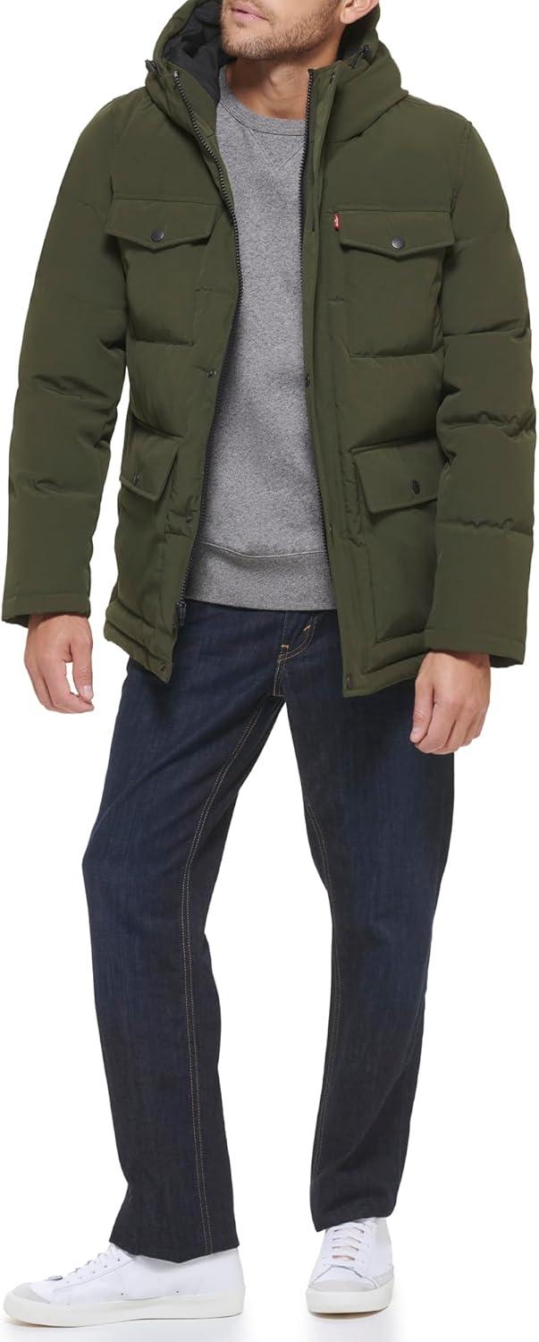 imageLevis Mens Arctic Cloth Quilted Performance ParkaOlive