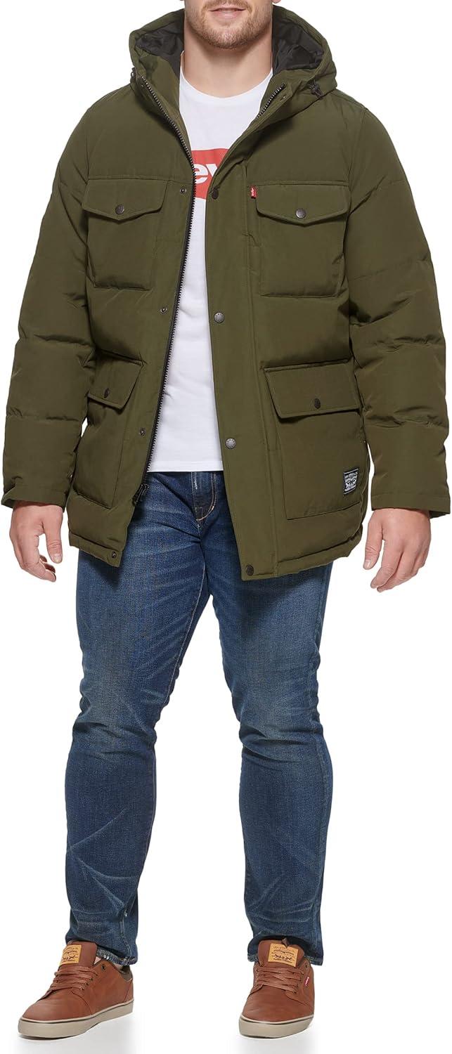 imageLevis Mens Arctic Cloth Quilted Performance ParkaOlive