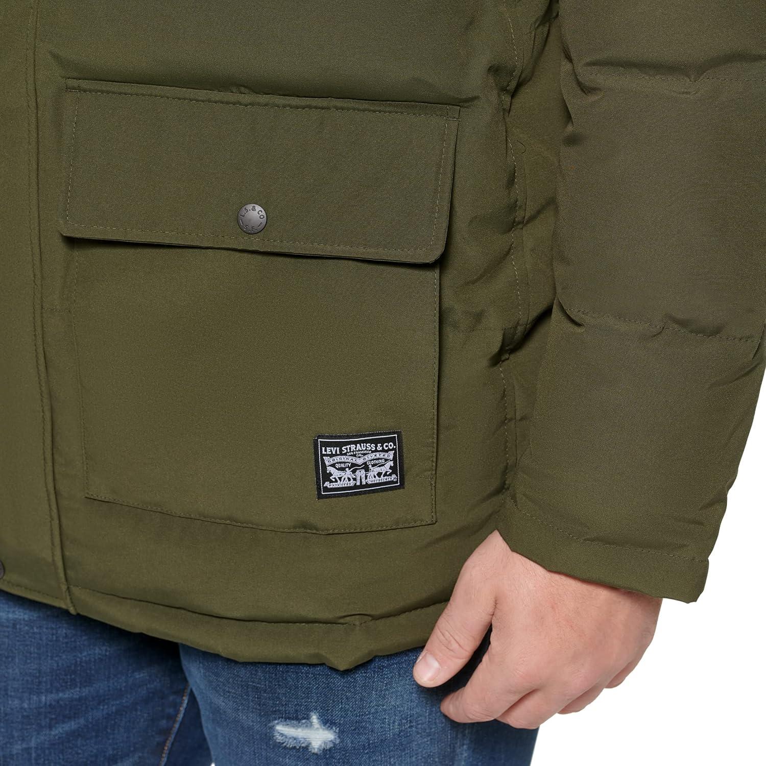 imageLevis Mens Arctic Cloth Quilted Performance ParkaOlive