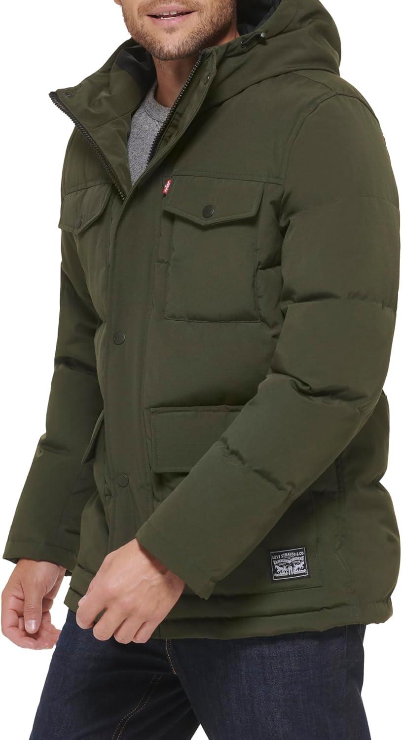 imageLevis Mens Arctic Cloth Quilted Performance ParkaOlive