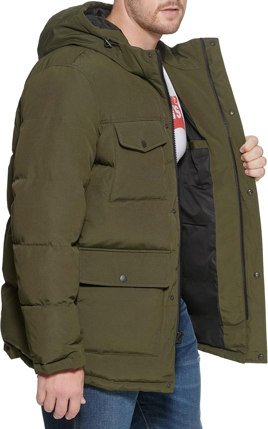 imageLevis Mens Arctic Cloth Quilted Performance ParkaOlive