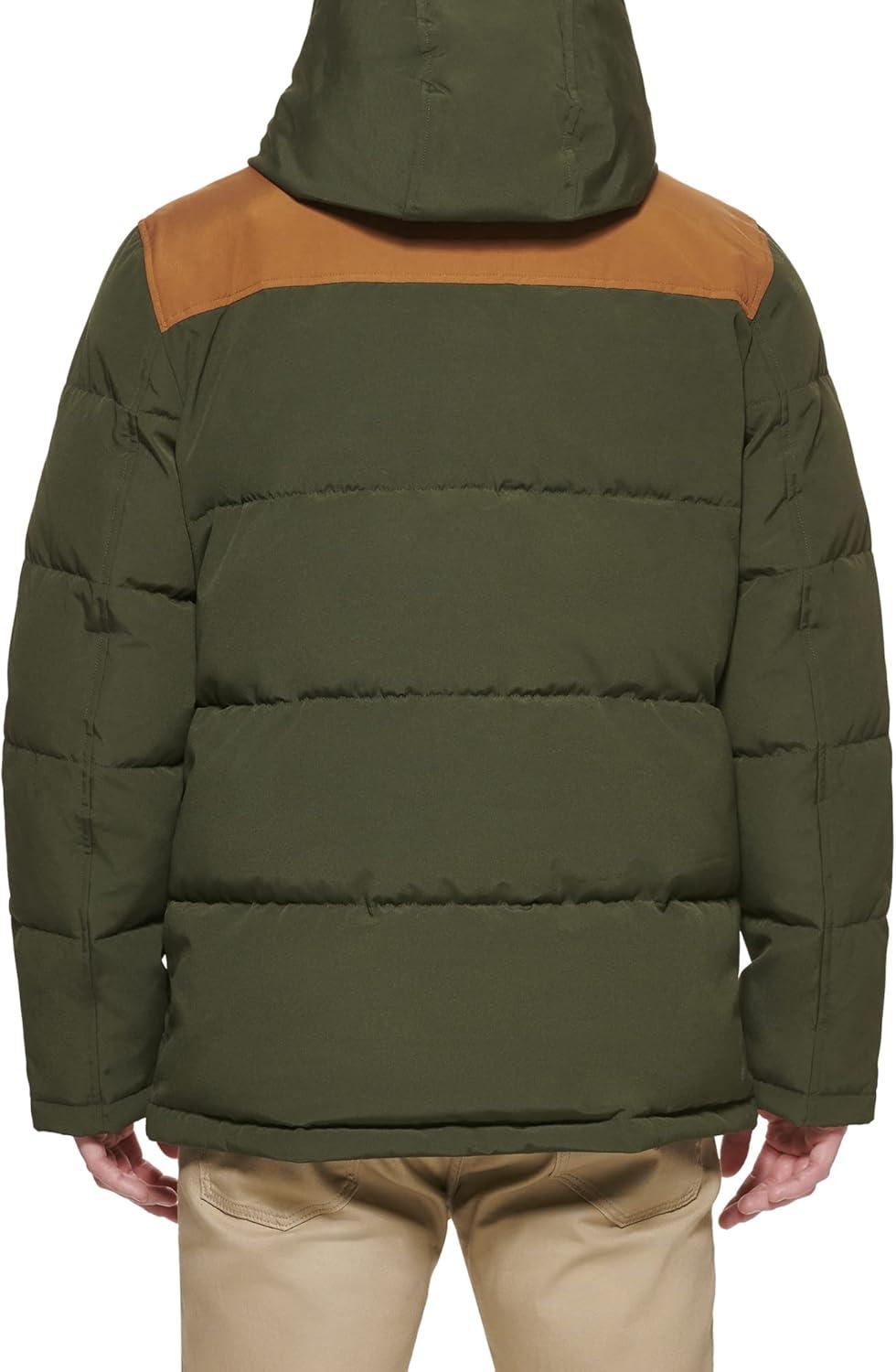 imageLevis Mens Arctic Cloth Quilted Performance ParkaOliveBrown