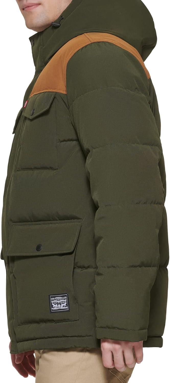 imageLevis Mens Arctic Cloth Quilted Performance ParkaOliveBrown