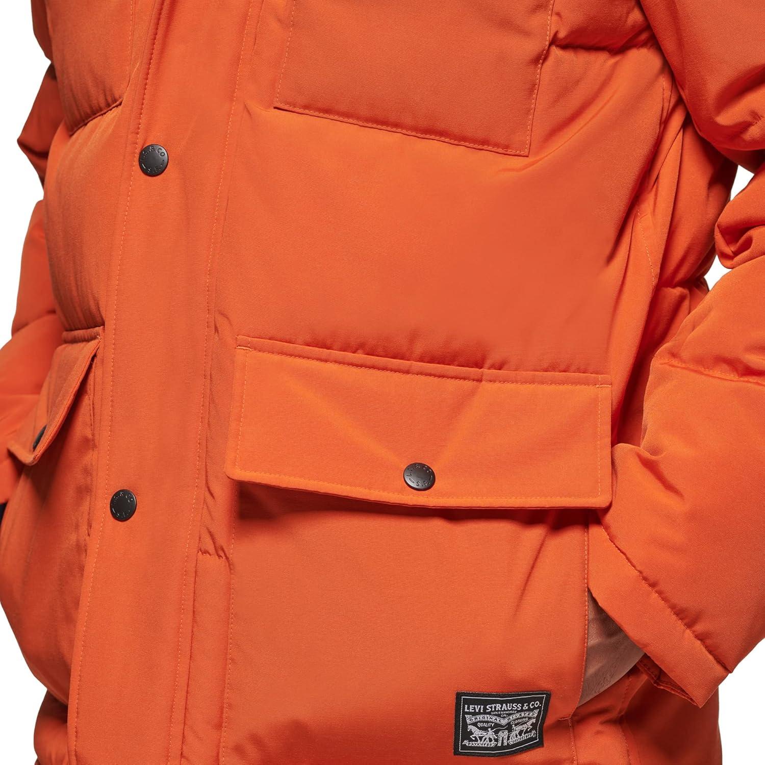 imageLevis Mens Arctic Cloth Quilted Performance ParkaOrangeWorker Brown