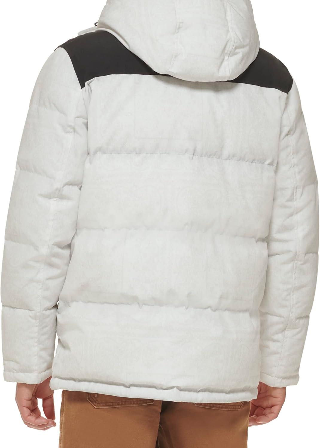 imageLevis Mens Arctic Cloth Quilted Performance ParkaWhite Bandana Colorblock
