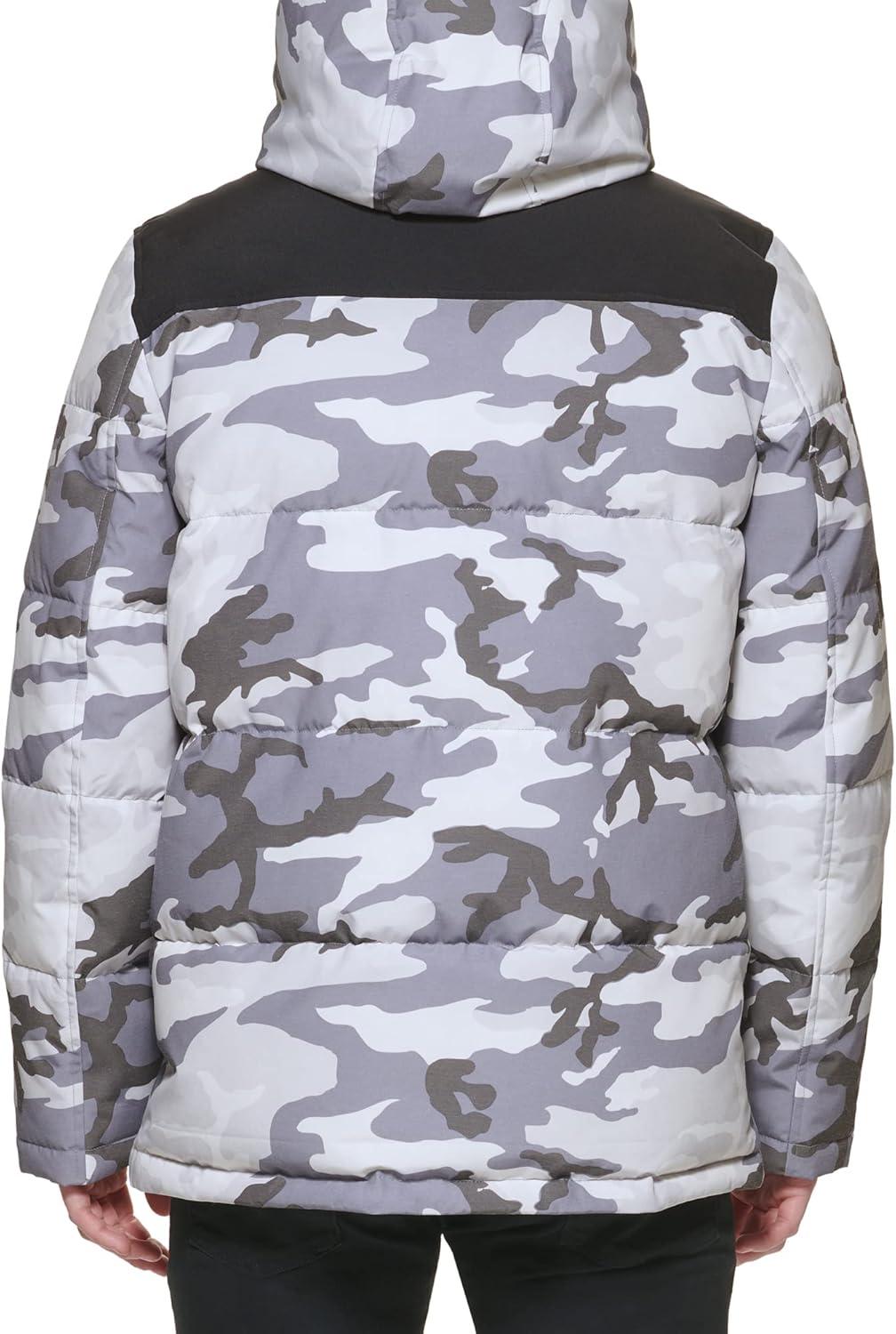 imageLevis Mens Arctic Cloth Quilted Performance ParkaWhite Camo Colorblock