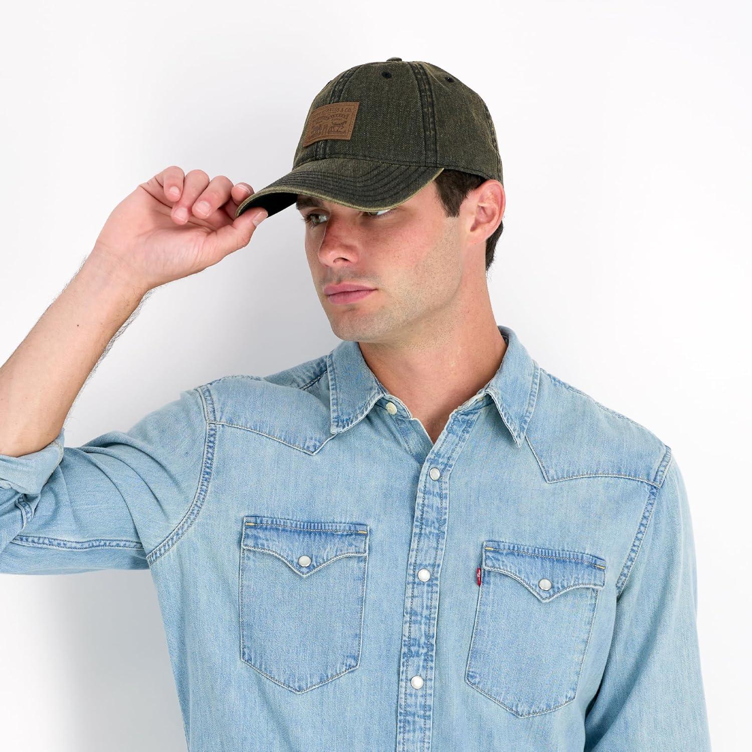 imageLevis Mens Classic Baseball Hat with LogoBlack Denim