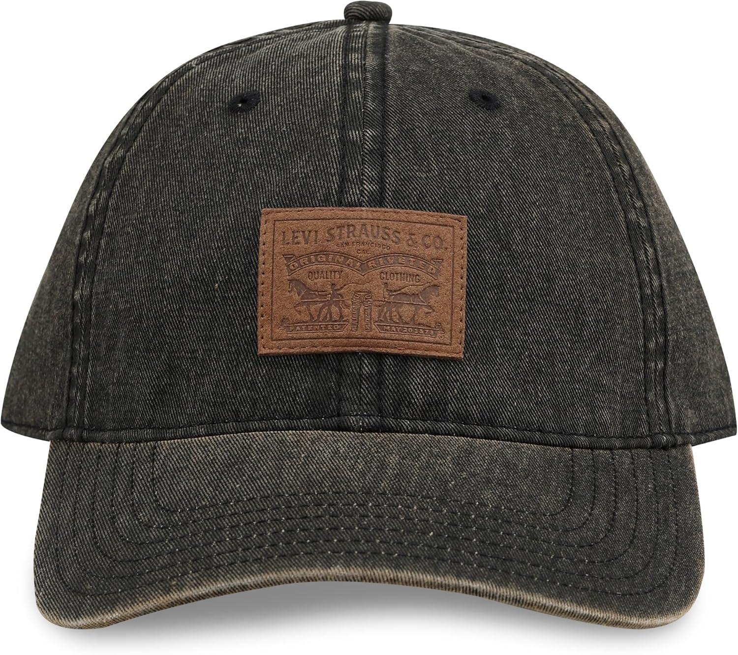 imageLevis Mens Classic Baseball Hat with LogoBlack Denim