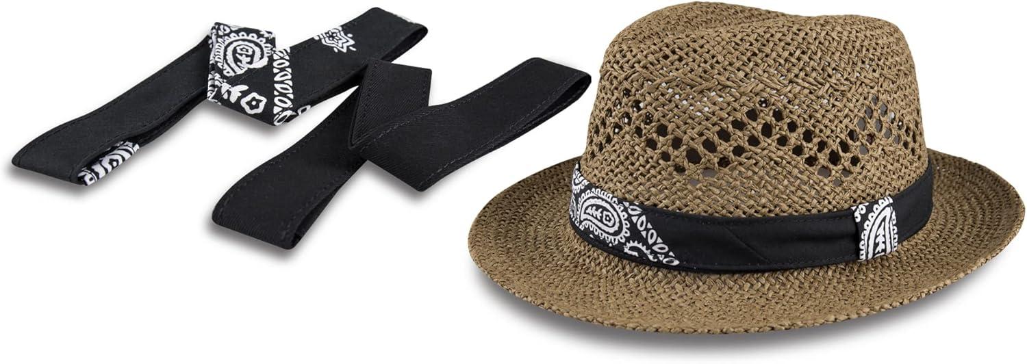 imageLevis Mens Classic Fedora Panama Hat Summer VacationBrown Packable