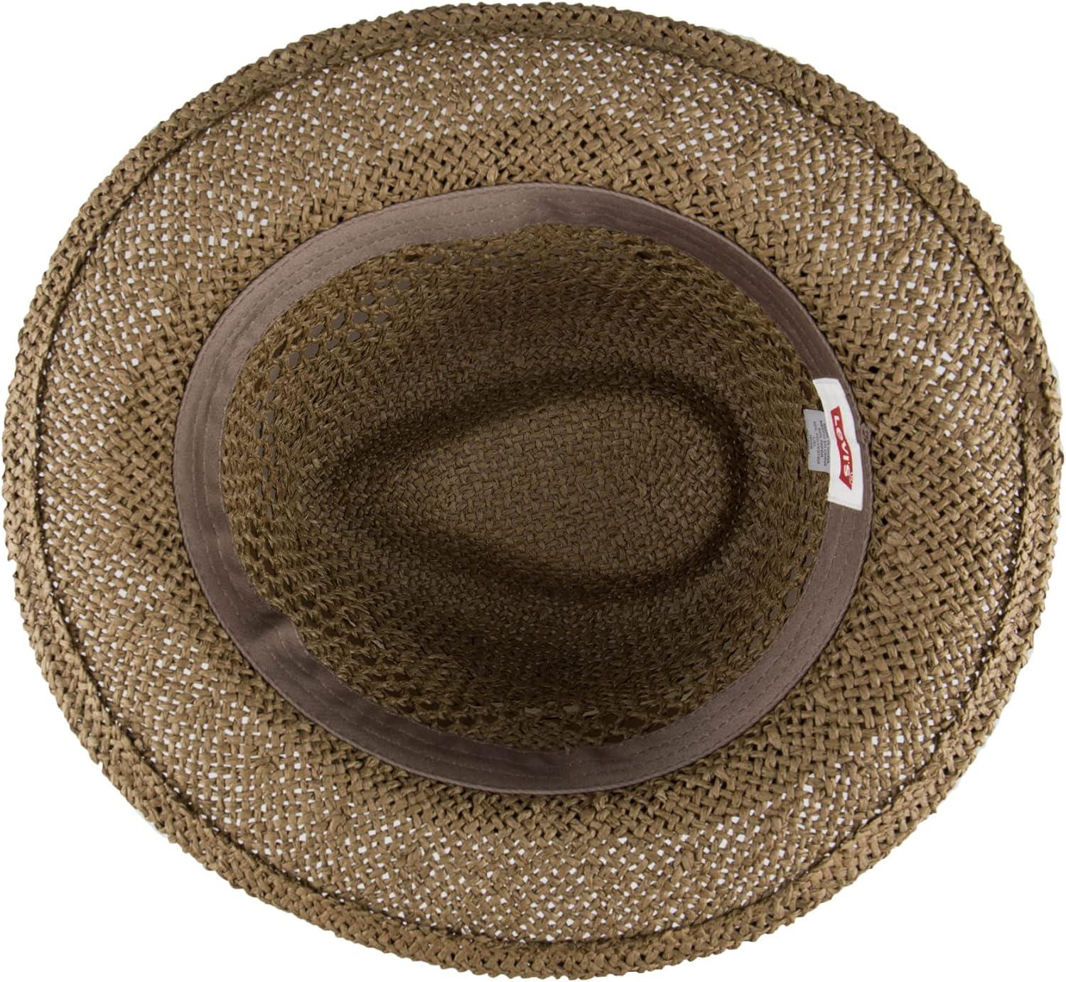 imageLevis Mens Classic Fedora Panama Hat Summer VacationBrown Packable
