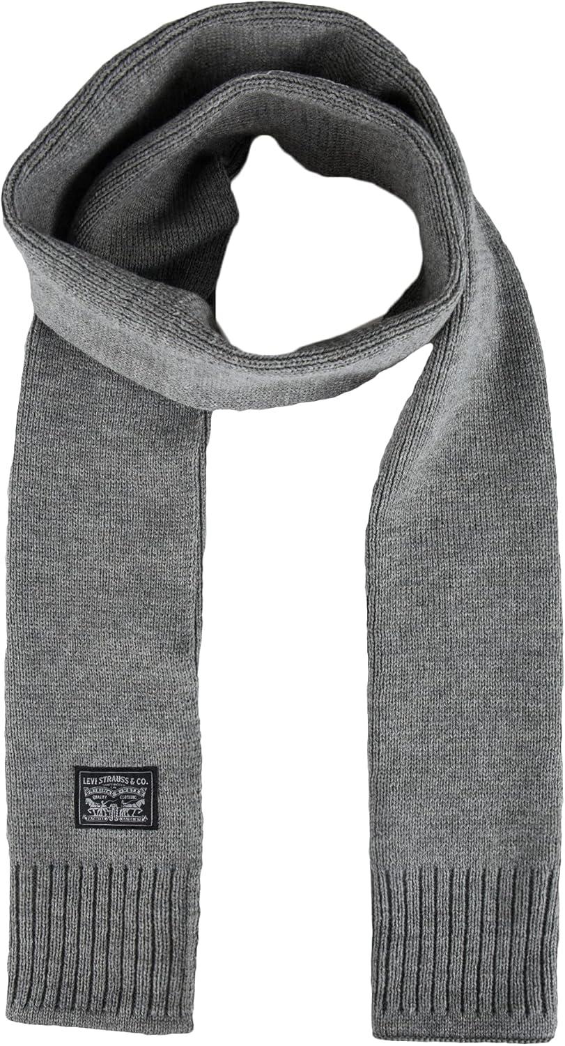 imageLevis Mens Classic Winter Warm Knit Beanie Hat and Scarf SetCharcoal