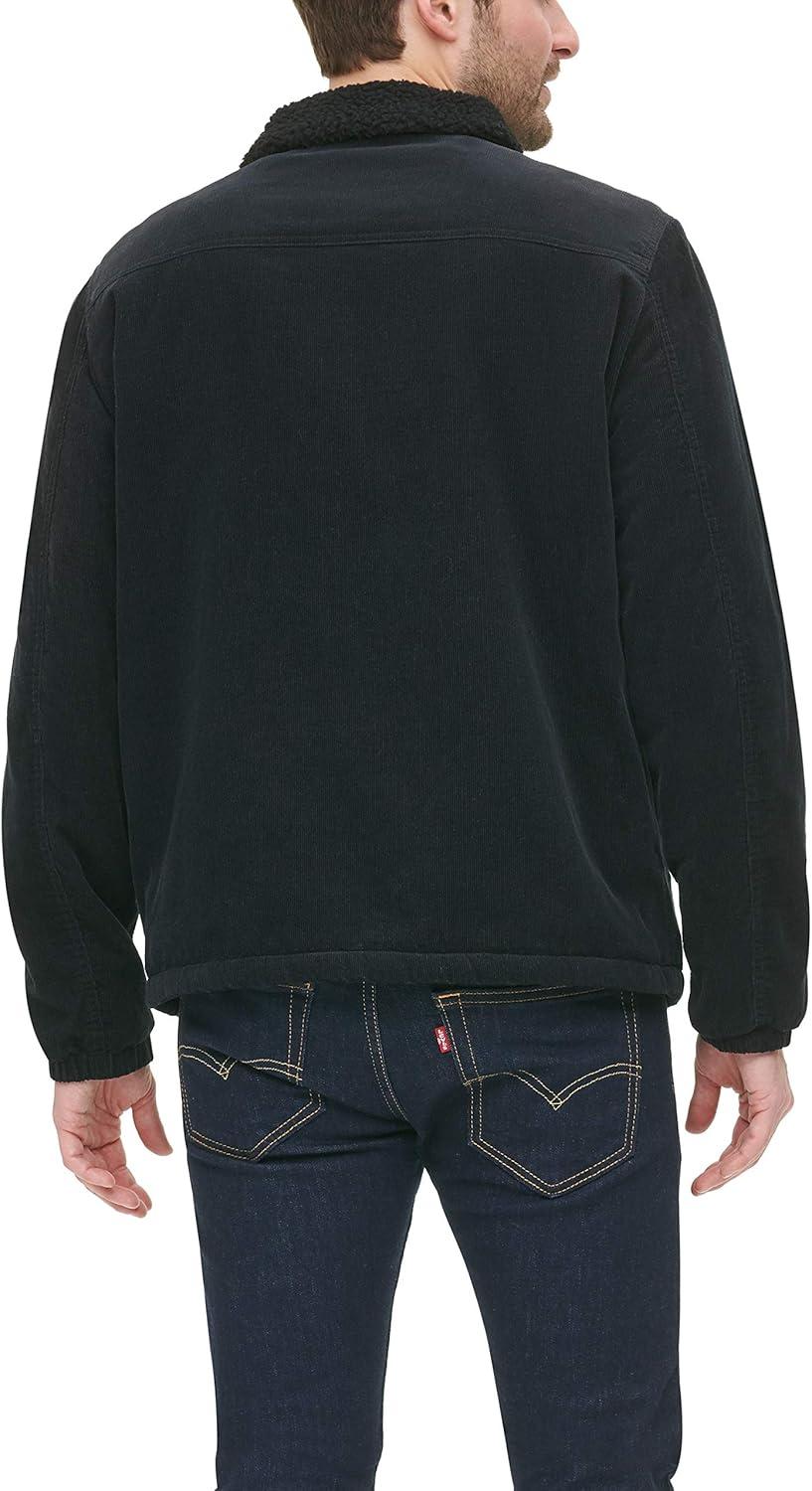 imageLevis Mens Corduroy Sherpa Lined Trucker Jacket Regular amp Big amp Tall SizesBlack Corduroy