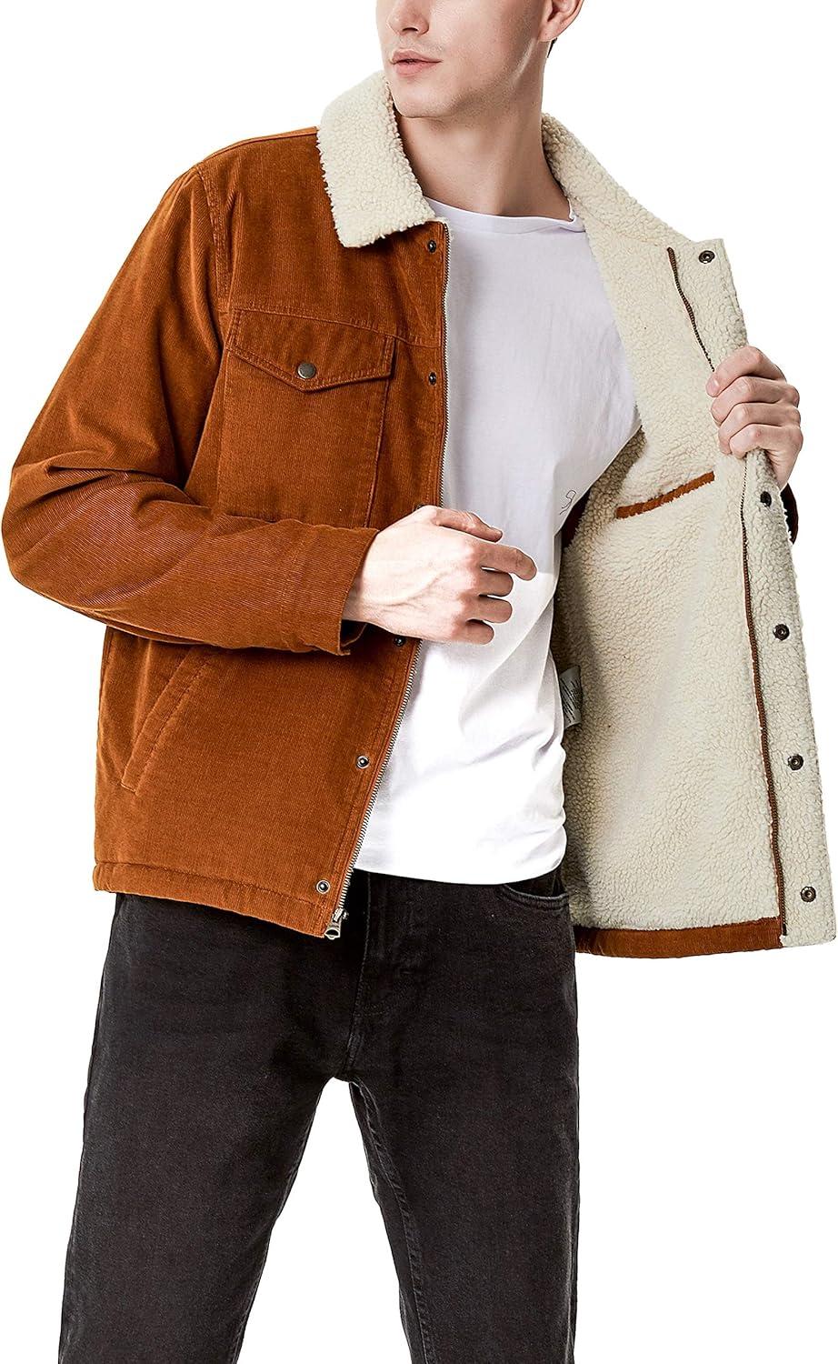 imageLevis Mens Corduroy Sherpa Lined Trucker Jacket Regular amp Big amp Tall SizesBrown Corduroy