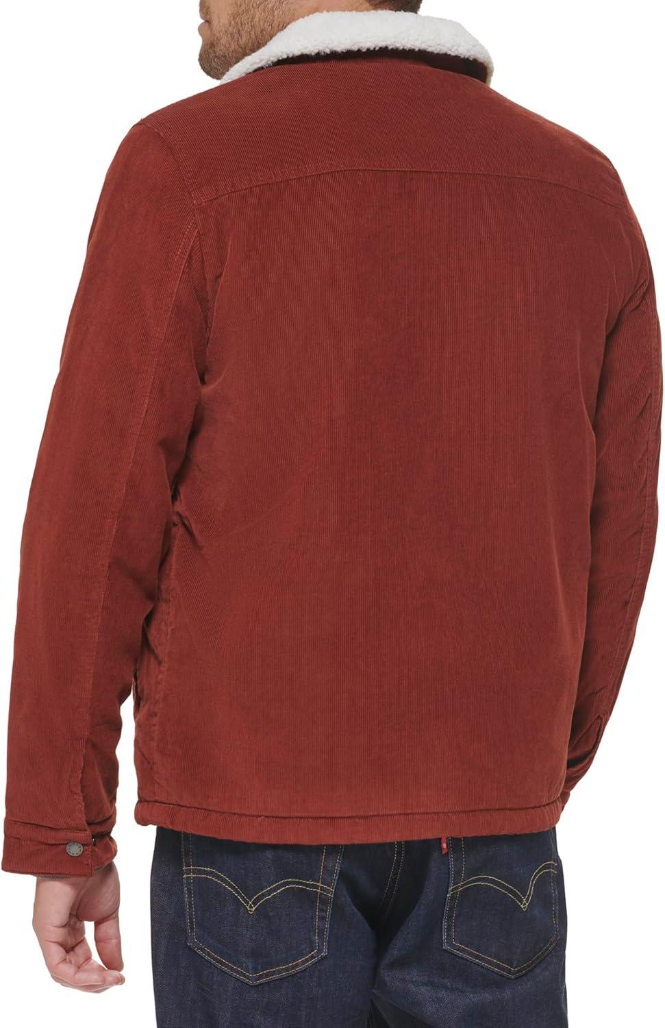 imageLevis Mens Corduroy Sherpa Lined Trucker Jacket Regular amp Big amp Tall SizesRust Corduroy