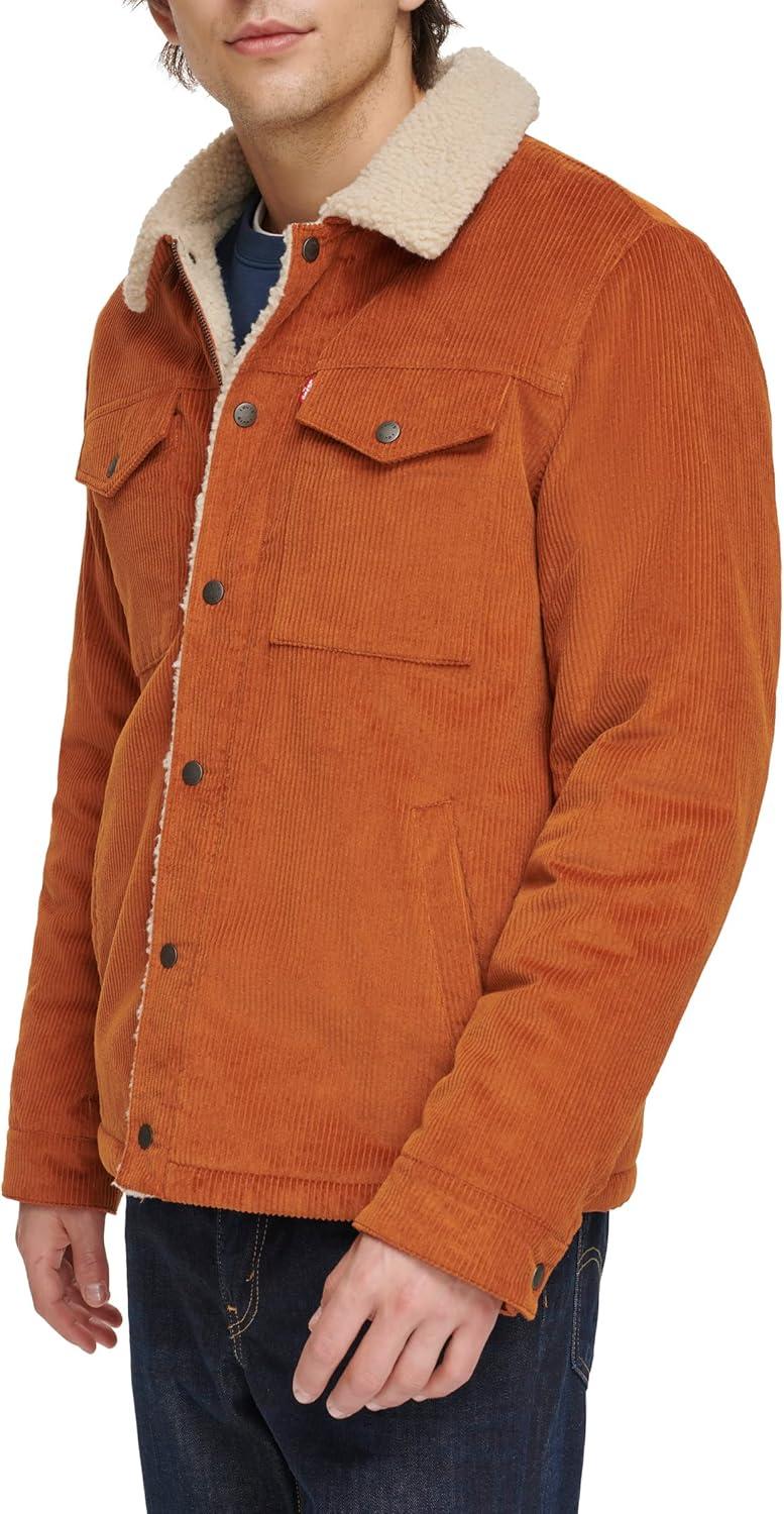 imageLevis Mens Corduroy Sherpa Lined Trucker Jacket Regular amp Big amp Tall SizesSun Wide Wale Corduroy