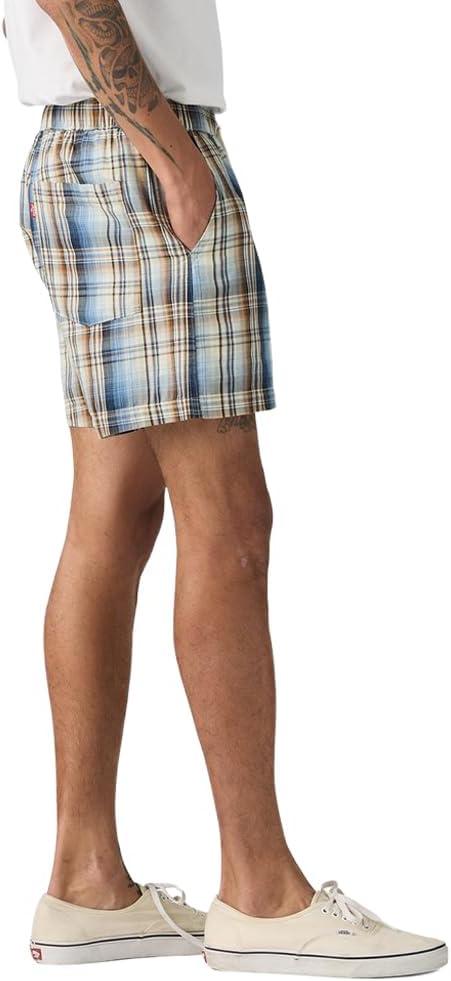 imageLevis Mens Easy ShortsNew Raul Plaid Sunset Blue Nonstretch