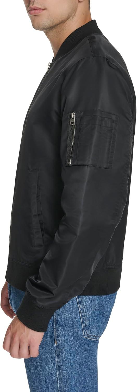 imageLevis Mens Flight Satin Unfilled Ma1 BomberBlack Classic Unfilled