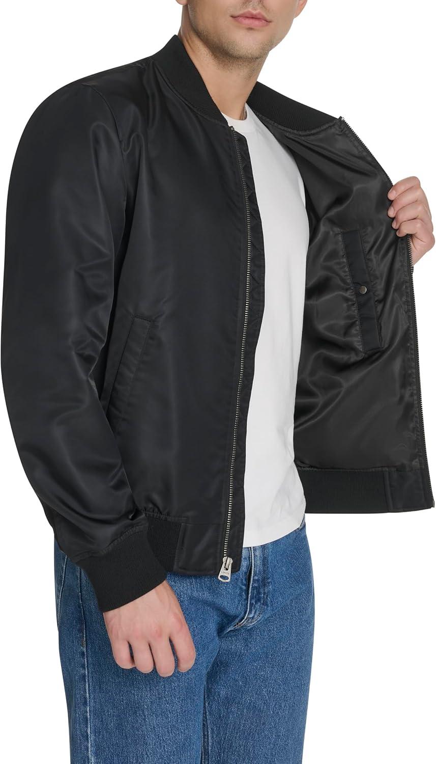 imageLevis Mens Flight Satin Unfilled Ma1 BomberBlack Classic Unfilled