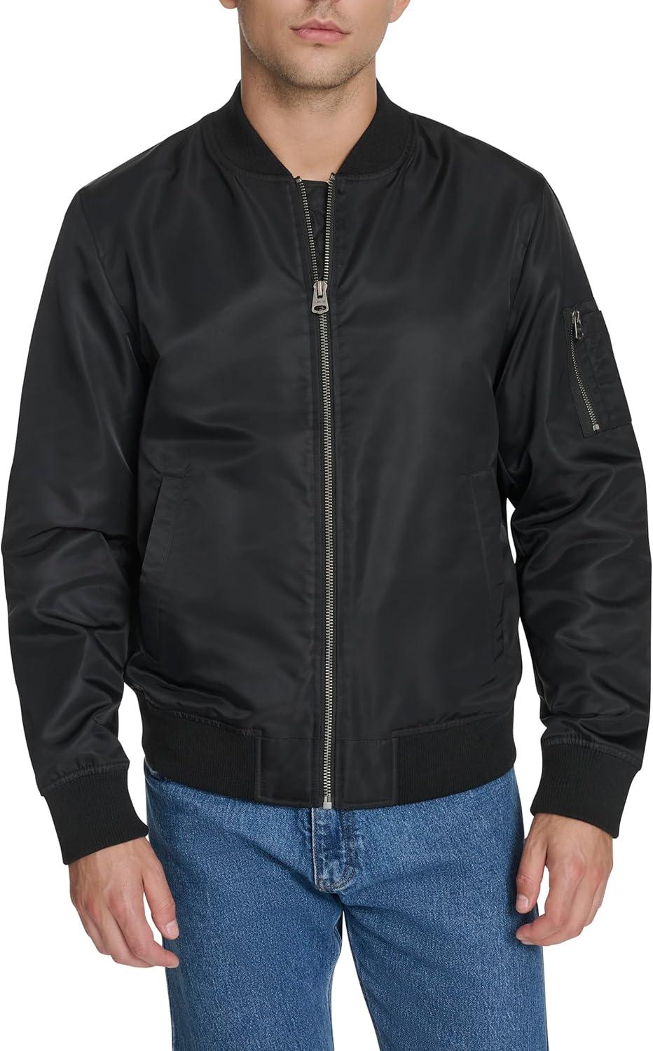 imageLevis Mens Flight Satin Unfilled Ma1 BomberBlack Classic Unfilled