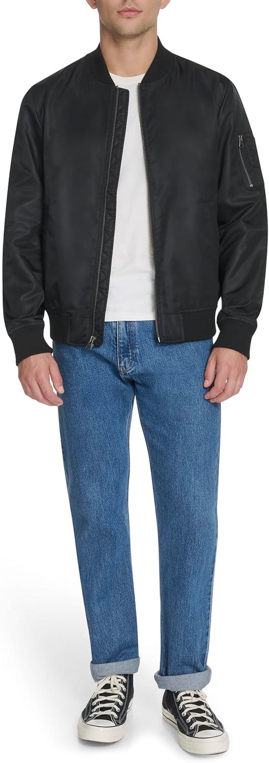 imageLevis Mens Flight Satin Unfilled Ma1 BomberBlack Classic Unfilled