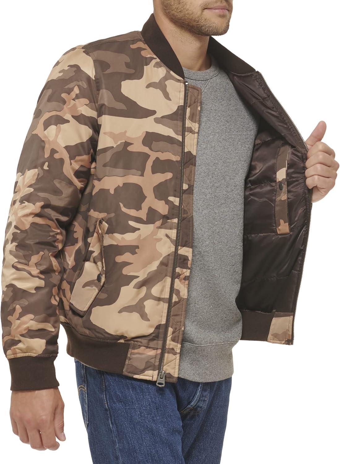 imageLevis Mens Flight Satin Unfilled Ma1 BomberBrown Camo Ma1 Filled