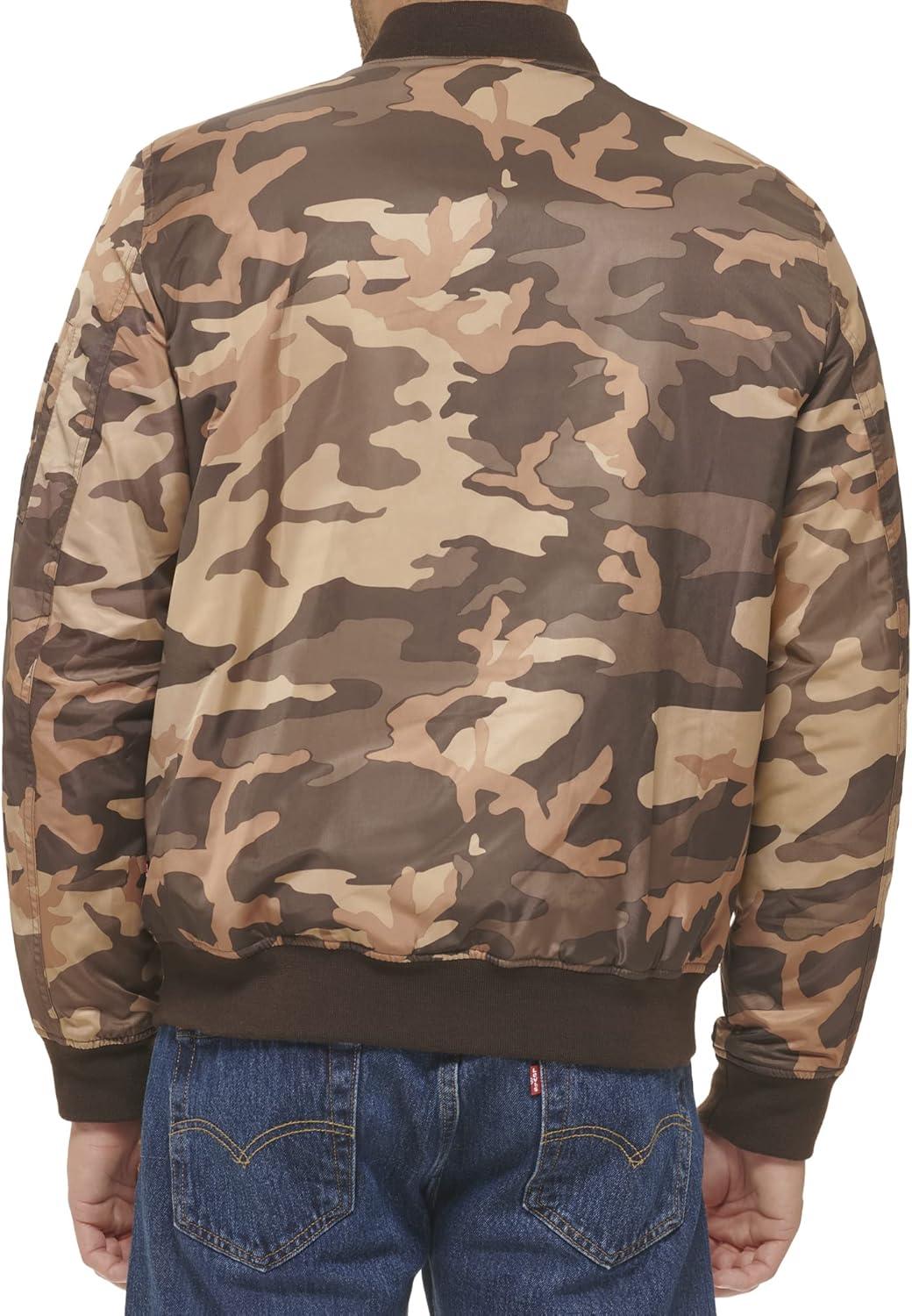 imageLevis Mens Flight Satin Unfilled Ma1 BomberBrown Camo Ma1 Filled
