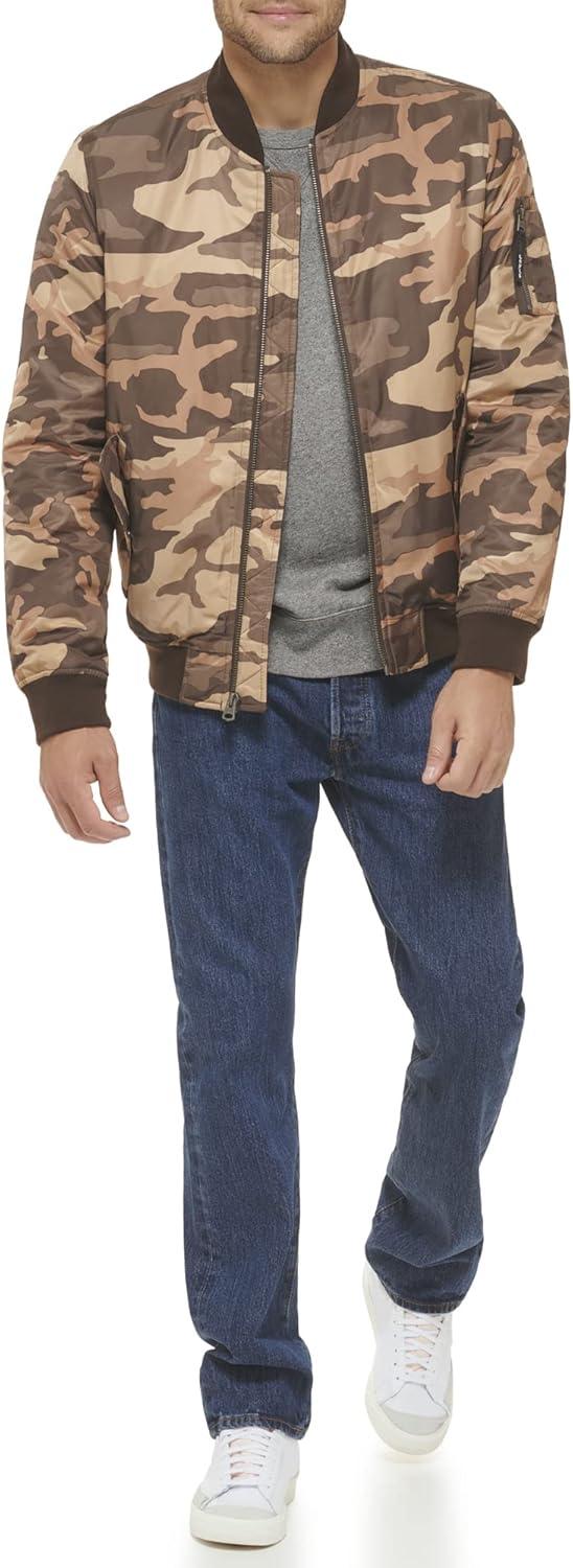 imageLevis Mens Flight Satin Unfilled Ma1 BomberBrown Camo Ma1 Filled
