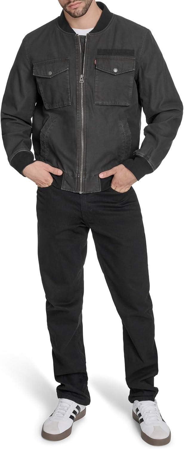 imageLevis Mens Flight Satin Unfilled Ma1 BomberCharcoal Cotton