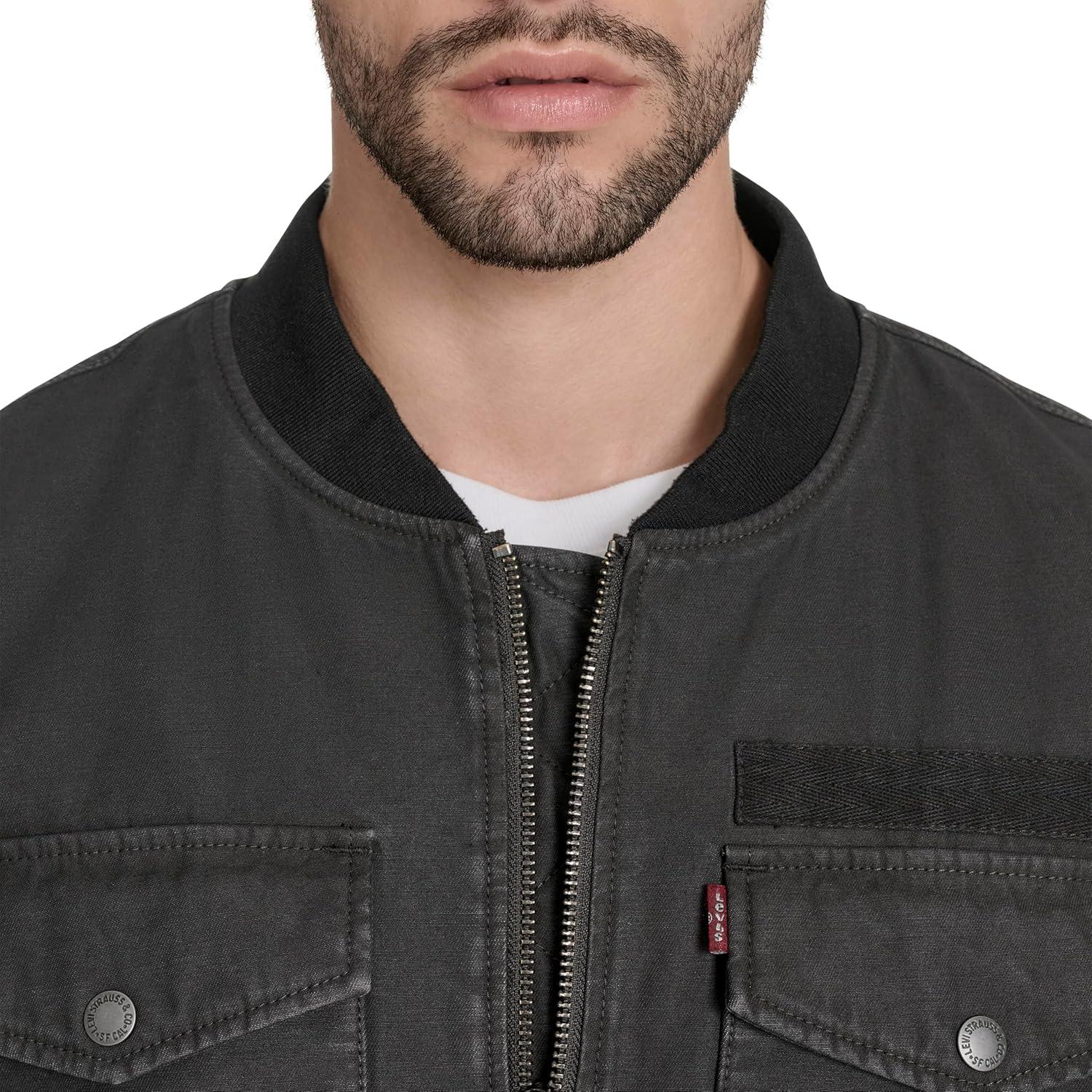 imageLevis Mens Flight Satin Unfilled Ma1 BomberCharcoal Cotton