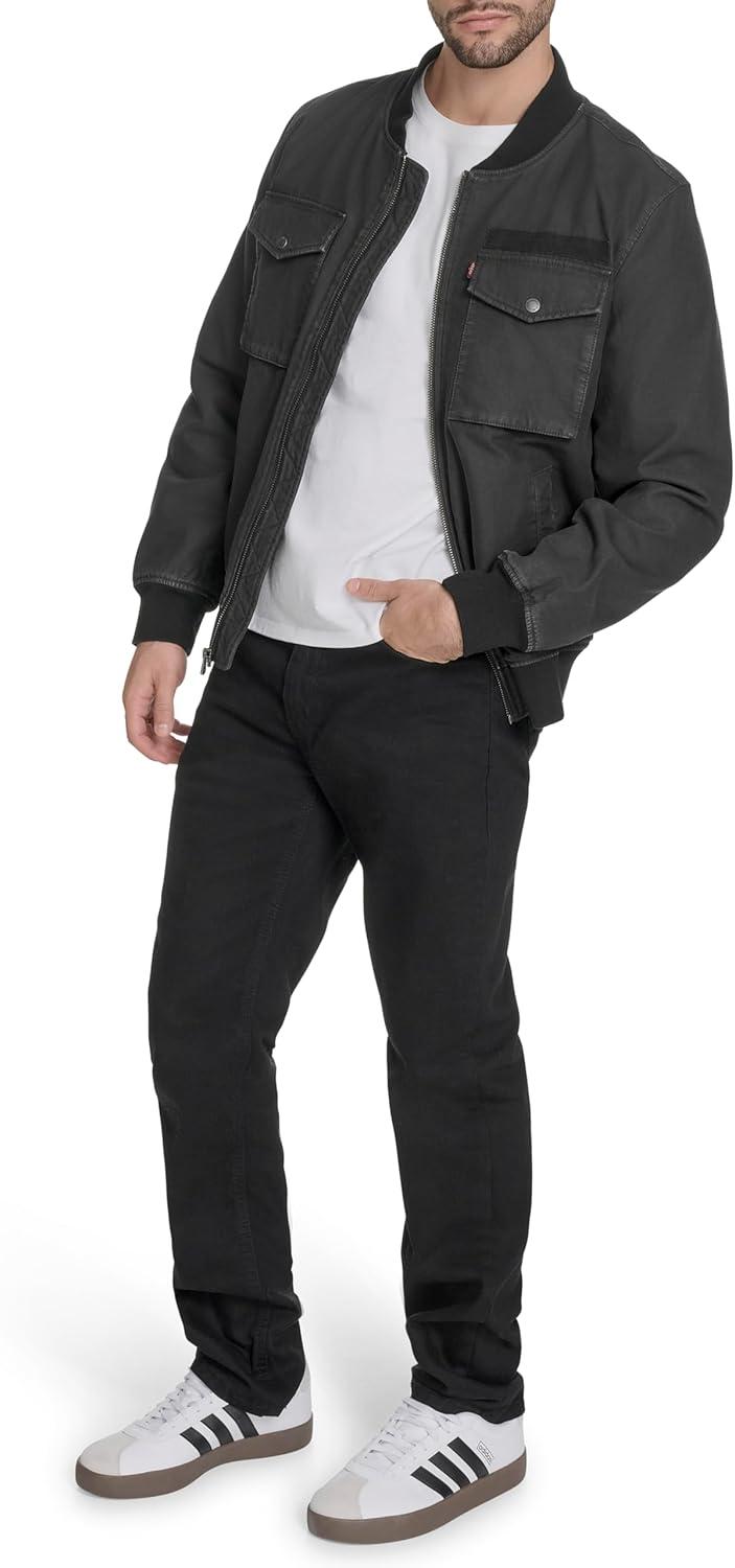 imageLevis Mens Flight Satin Unfilled Ma1 BomberCharcoal Cotton