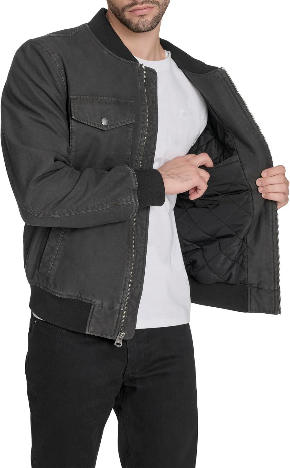 imageLevis Mens Flight Satin Unfilled Ma1 BomberCharcoal Cotton