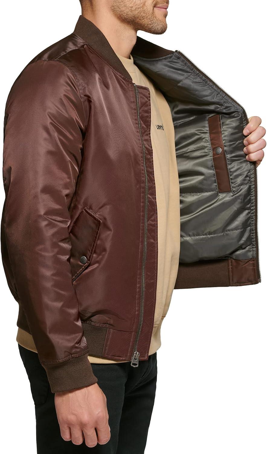 imageLevis Mens Flight Satin Unfilled Ma1 BomberDark Brown Ma1 Filled