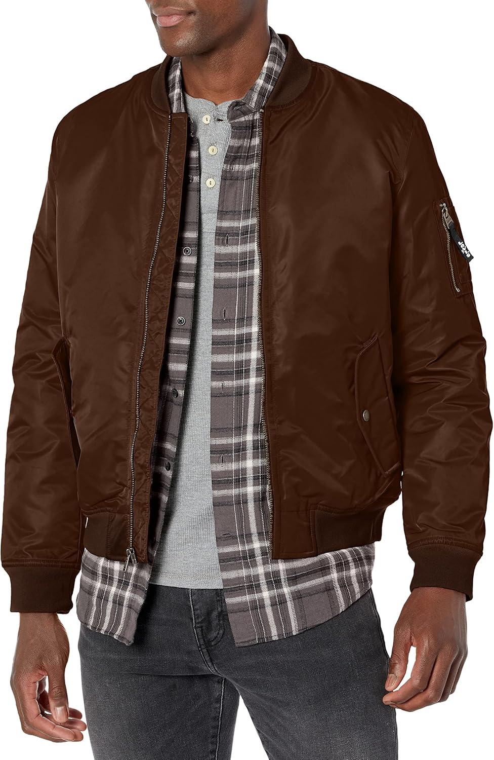 imageLevis Mens Flight Satin Unfilled Ma1 BomberDark Brown Ma1 Filled