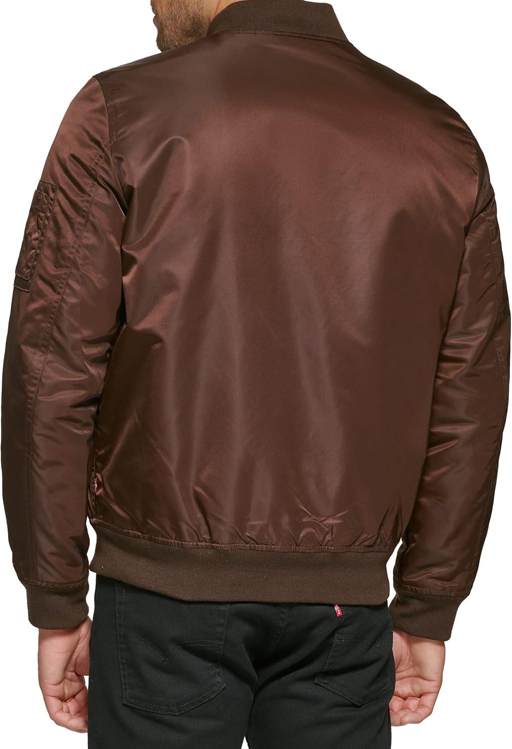 imageLevis Mens Flight Satin Unfilled Ma1 BomberDark Brown Ma1 Filled