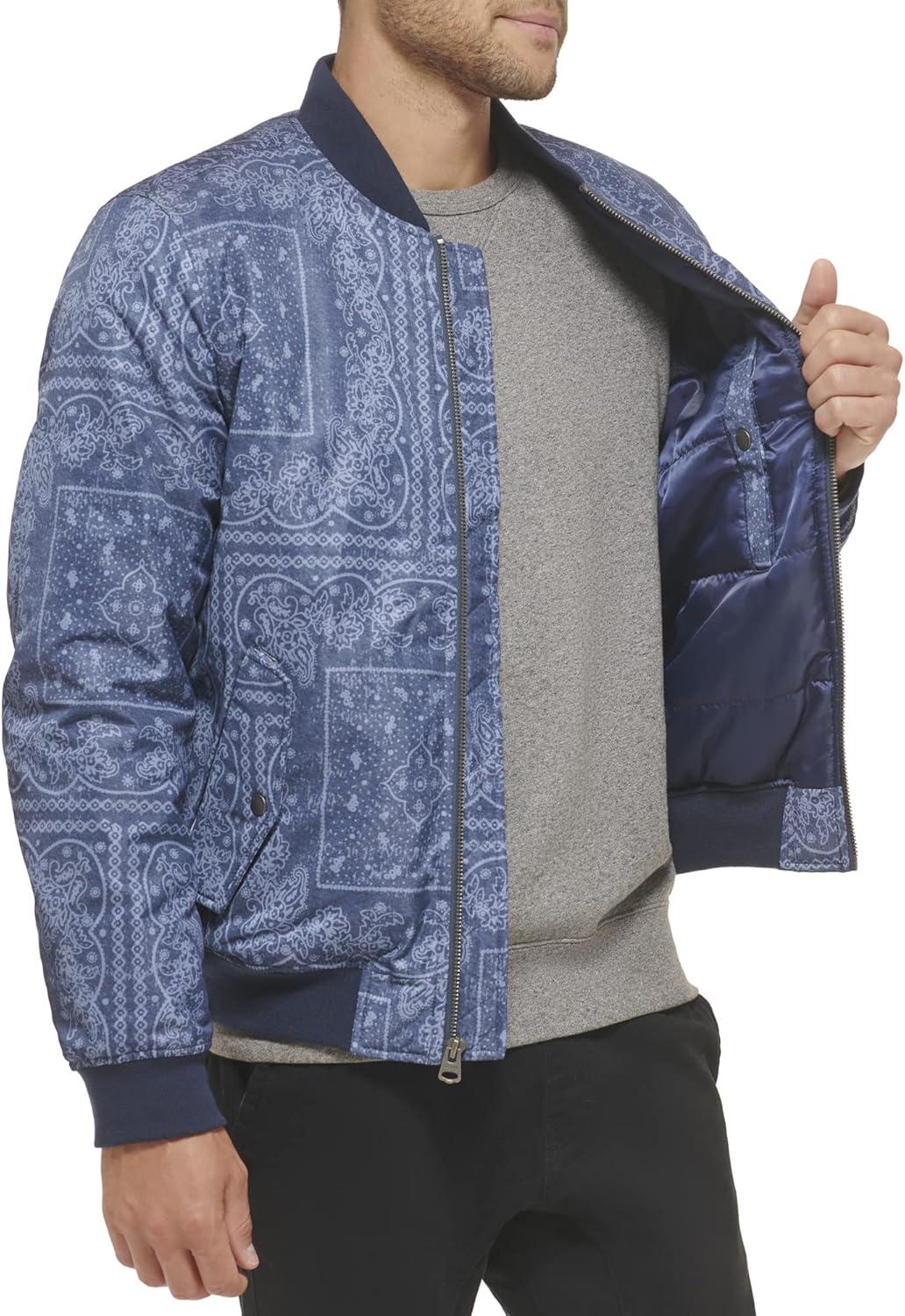 imageLevis Mens Flight Satin Unfilled Ma1 BomberFaded Blue Bandana Ma1 Filled