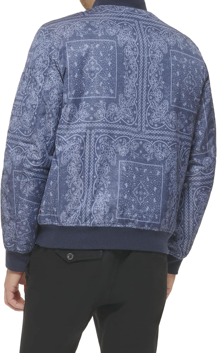 imageLevis Mens Flight Satin Unfilled Ma1 BomberFaded Blue Bandana Ma1 Filled