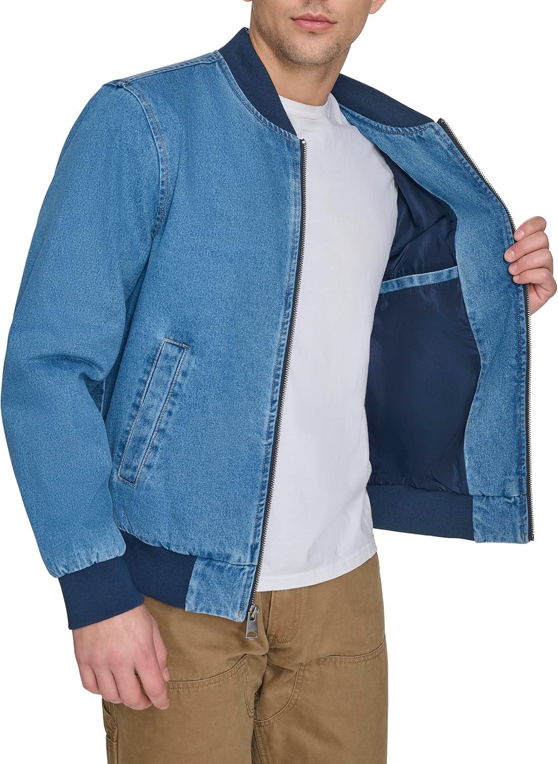 imageLevis Mens Flight Satin Unfilled Ma1 BomberMedium Wash Denim