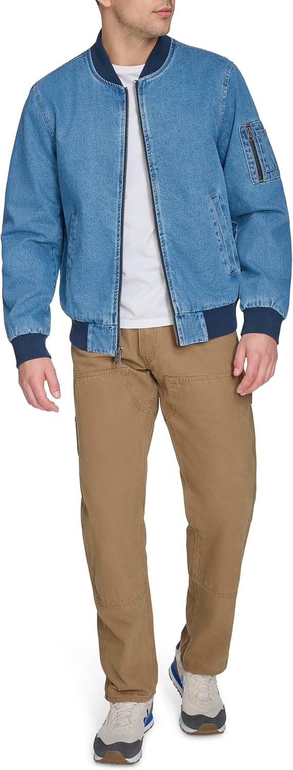 imageLevis Mens Flight Satin Unfilled Ma1 BomberMedium Wash Denim