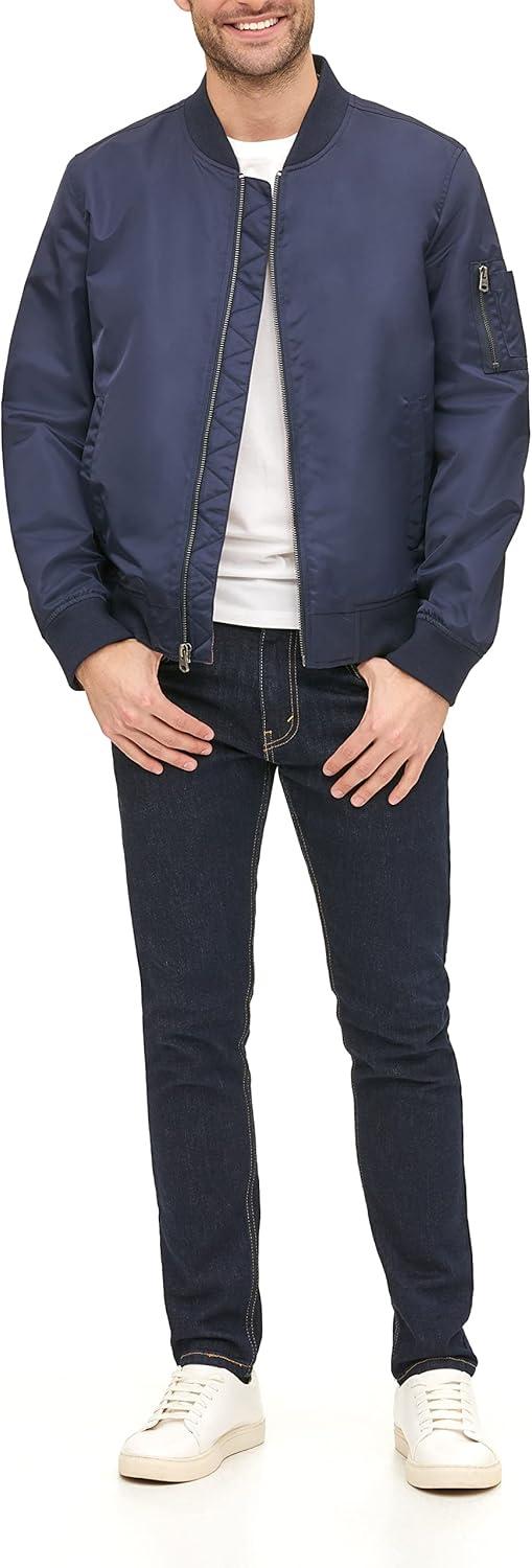 imageLevis Mens Flight Satin Unfilled Ma1 BomberNavy Classic Unfilled
