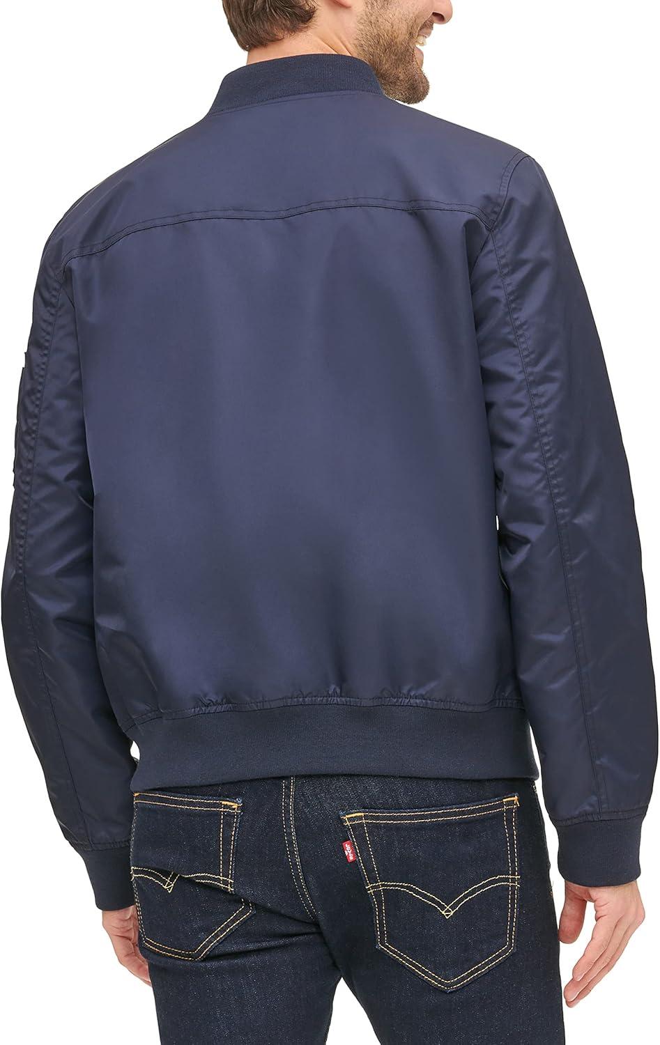 imageLevis Mens Flight Satin Unfilled Ma1 BomberNavy Classic Unfilled