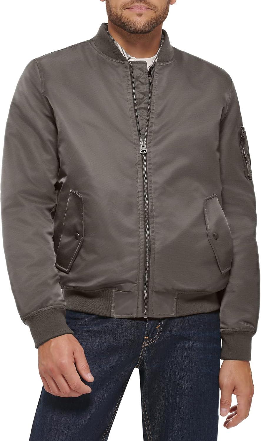 imageLevis Mens Flight Satin Unfilled Ma1 BomberNew Army Green