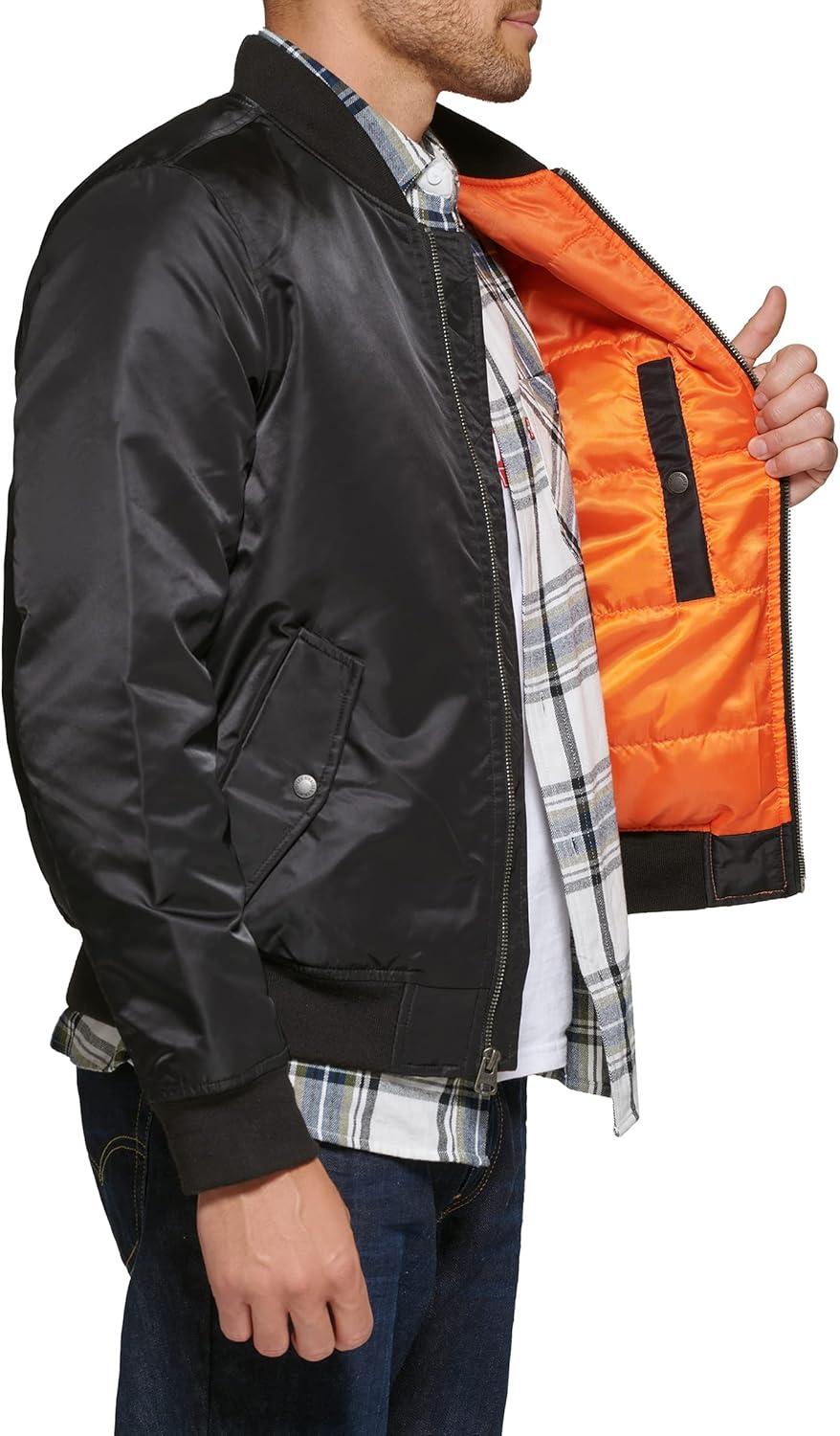 imageLevis Mens Flight Satin Unfilled Ma1 BomberNew Black