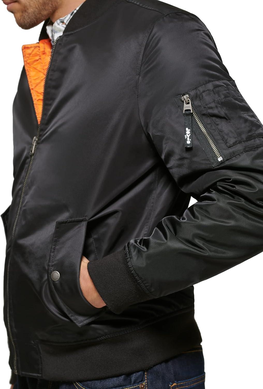 imageLevis Mens Flight Satin Unfilled Ma1 BomberNew Black
